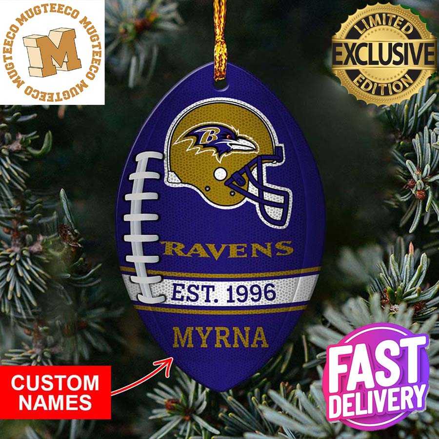 Baltimore Ravens NFL Football Personalized Xmas Gift For Fans Christmas  Tree Decorations Ornament - Mugteeco