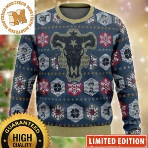 Black Clover Black Bulls Team Logo Vintage Christmas Ugly Sweater