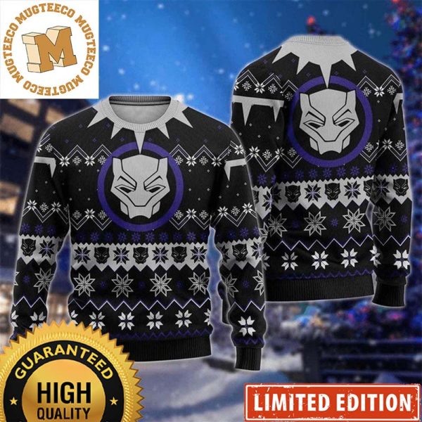 Black Panther Signature Suit Detail Marvel Avengers Christmas Ugly Sweater