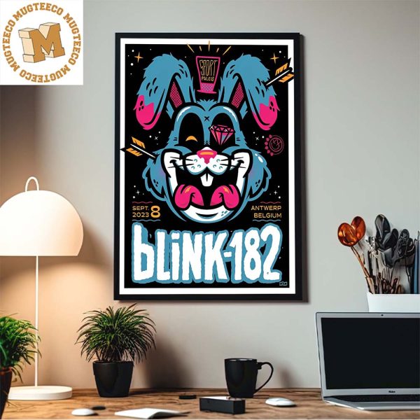 Blink 182 Antwerp Event Belgium Sept 8 2023 Official Home Decor Poster Canvas