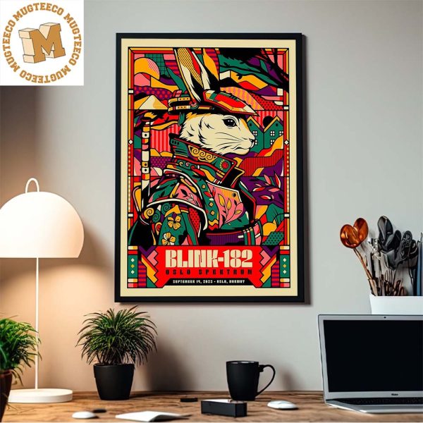 Blink 182 Oslo Spektrum September 19 2023 In Oslo Norway Samurai Rabbit Home Decor Poster Canvas