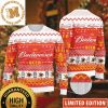 Budweiser Beer Bulldog Drinking Budweiser Funny Christmas Ugly Sweater