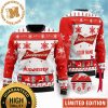 Budweiser Beer Signature Logo Snowflakes Knitting Pattern Personalized Christmas Ugly Sweater