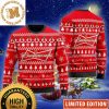 Budweiser Christmas Scenes With Beer Snowflakes And Reindeer Holiday Ugly Sweater 2023