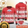 Budweiser Logo Christmas Twinkle Lights Personalized Red And White Holiday Ugly Sweater