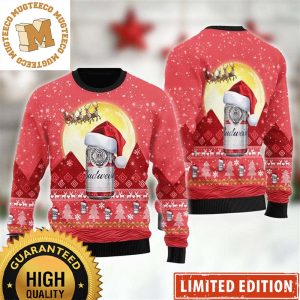 Budweiser Santa Claus Sleigh Chirtmas Ugly Sweater 2023