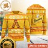 Bundaberg Estd Rum 1888 Bear Big Logo With Snowflakes Knitting Yellow And White Christmas Ugly Sweater 2023