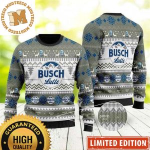 Busch Latte With Chevron Pattern And Snowflakes Knitting Christmas Ugly Sweater