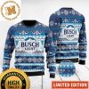 Busch Light Beer Busch Latte Snowflakes Knitting Blue Christmas Ugly Sweater