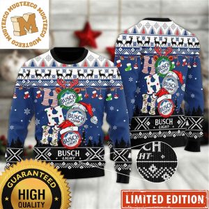 Busch Light HoHoHo With Santa Hat And Christmas Decorations Holiday Ugly Sweater 2023