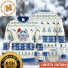 Busch Light Latte Reindeer Snowflakes Pattern Blue Christmas Ugly Sweater