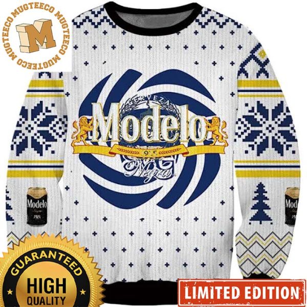 Cerveza Negra Modelo Lata Beer Holiday Ugly Sweater 2023