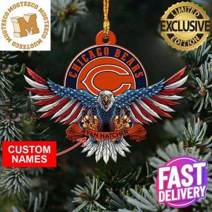 Chicago Bears NFL American US Eagle Personalized Xmas Christmas Tree Decorations Ornament
