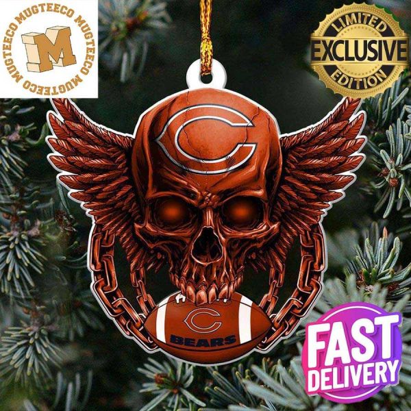 Chicago Bears NFL Football Skull Xmas Gifts Christmas Tree Decorations Ornament