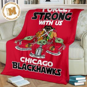 Chicago Blackhawks Baby Yoda Fleece Blanket The Force Is Strong
