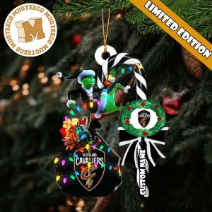 Cleveland Cavaliers NBA Grinch Candy Cane Personalized Xmas Gifts Christmas Tree Decorations Ornament