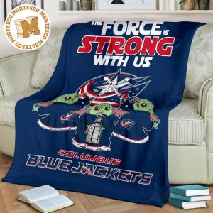 Columbus Blue Jackets Fleece Blanket Baby Yoda The Force Is Strong