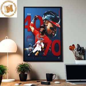 Congrats Ronald Acuna Jr The First Player To Make MLB History In A Single Season Decorations Poster Canvas