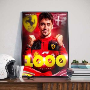 Congratulations Charles Leclerc Scuderia Ferrari 1000 points poster canvas