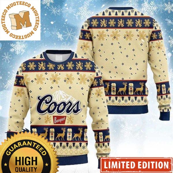 Coors Light Banquet Breezy Beer Snowflakes Knittin Pattern Vintage Christmas Ugly Sweater