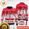 Coors Light Beer Christmas Scenes Snowflakes Knitting Pattern Red And Black Holiday Ugly Sweater