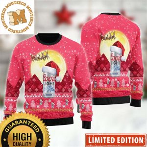Coors Light Beer Santa Claus Sleigh Christmas Ugly Sweater 2023