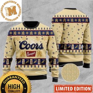 Coors Light Coors Banquet Beer Snowflakes Knitting Pattern Vintage Vibe Christmas Ugly Sweater