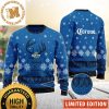 Corona Extra Beer Personalized Christmas Twinkle Lights Snowflakes Knitting Blue Holiday Ugly Sweater