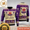 Crown Royal Whiskey Personalized Christmas Twinkle Lights Snowflakes Knitting Purple Christmas Ugly Sweater