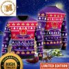 Crown Royal Whiskey Snowflakes Reindeer Knittng Personalized Purple And Beige Christmas Ugly Sweater