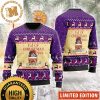 Purple Crown Royal Reindeer Snowy Night Snowflakes Knitting Purple Christmas Ugly Sweater