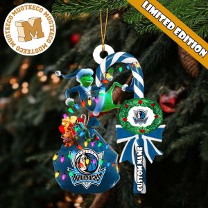 Dallas Mavericks NBA Grinch Candy Cane Personalized Xmas Gifts Christmas Tree Decorations Ornament