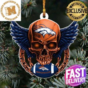 Denver Broncos NFL Football Skull Xmas Gifts Christmas Tree Decorations Ornament