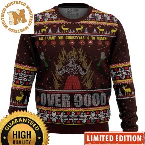 Dragon Ball Z Super Saiyan Goku Over 9000 Ugly Christmas Sweater 2023