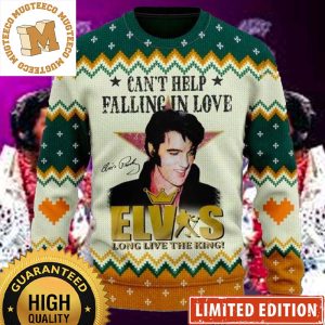 Elvis Presley Long Live the King Can’t Help Falling In Love Ugly Christmas Sweater