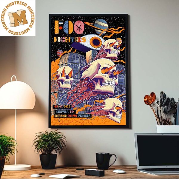 Foo Fighters Curitiba BR Estadio Couto Pereira Sep 07 2023 Home Decor Poster Canvas