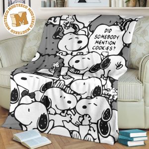 Funny Pattern Snoopy Fleece Blanket Did Somebody Mention Cookies15