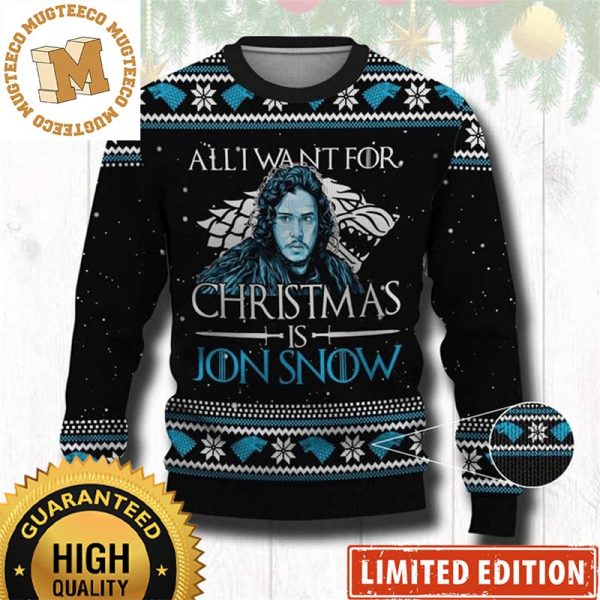 Game Of Thrones All I Want For This Christmas Is Jon Snow Holiday Ugly Sweater 2023