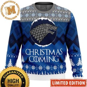 Game of Thrones Christmas is Coming Quote Knitting Blue Ugly Christmas Sweater 2023