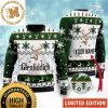 Glenfiddich Whisky Wine Reindeer Big Logo Snowflakes Knitting Holiday Ugly Sweater