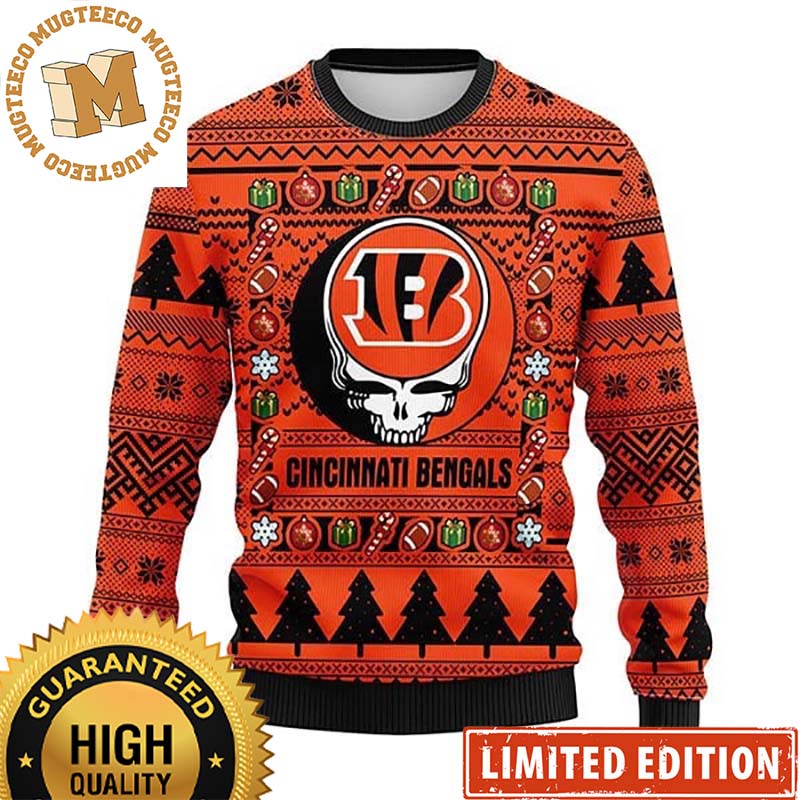 Grateful Dead Cincinnati Bengals Xmas Gifts Ugly Christmas Sweater