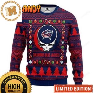 Grateful Dead Columbus Blue Jackets Christmas Ugly Sweater 2023