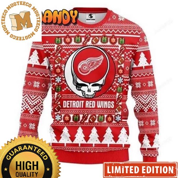 Grateful Dead Detroit Red Wings Xmas 2023 Holiday Ugly Sweater