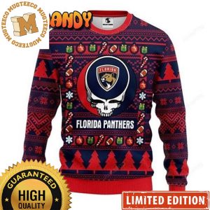 Grateful Dead Florida Panthers 2023 Xmas Gifts Ugly Christmas Sweater