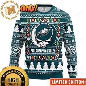 Grateful Dead Philadelphia Eagles Xmas Gifts Green Ugly Christmas Sweater