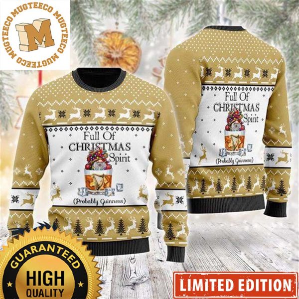 Guinness Beer Full Of Christmas Spirit Probably Guinness Reindeer Weed And White Christmas Ugly Sweater