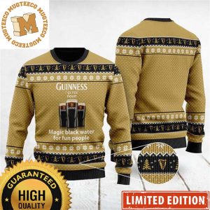 Guinness Beer Magic Black Water Snowflakes Pine Tree Weed Christmas Ugly Sweater 2023