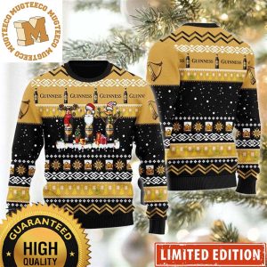 Guinness Beer Santa Reindeer And Snow Man Costume Snowflake Knitting Xmas Ugly Sweater