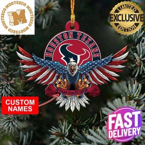 Houston Texans NFL American US Eagle Personalized Xmas Christmas Tree Decorations Ornament