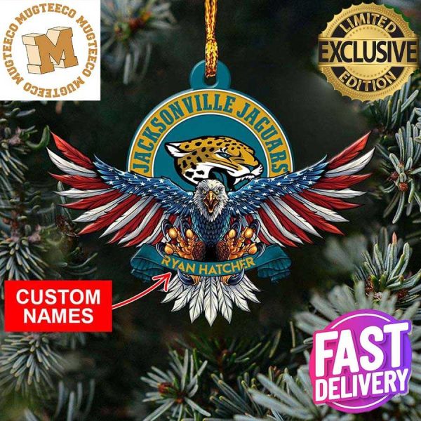 Jacksonville Jaguars NFL American US Eagle Personalized Xmas Christmas Tree Decorations Ornament